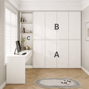 Letto a scomparsa per studio con scrivania a ribalta laterale, armadio integrato, letto a parete pieghevole per piccoli appartamenti, <span class=keywords><strong>testiera</strong></span> USB per camera da letto principale - Product Image 4