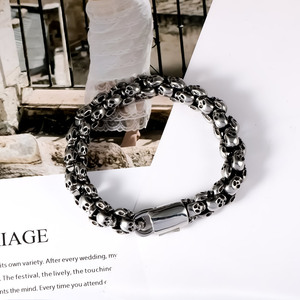 Pulsera de acero de titanio con diseño de calavera para hombre, 20 cm, 22 cm, diseño geométrico, regalo, joyería - Product Image 3