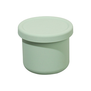 Solid Color Silicone Lunch Box Round Gray Green With Seal Lid Microwaveable Mini Bento For Office Workers Food Storage Container - Product Image 4