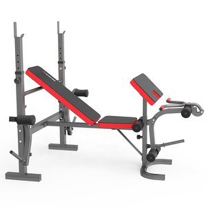 Gimnasio Fitness & Body Building Home MultiGym Station Bancos de peso ajustables con estantes para sentadillas Barras de pesas - Product Image 1