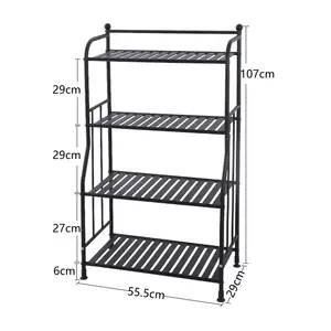 4 Tier Metal Plant Shelf Standing Organizer Storage Rack For Kitchen