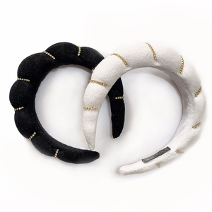 चमक Bling मोड़ कोई पर्ची स्पा स्पंज क्रिस्टल गद्देदार हेडबैंड झोंके चेहरा धोने के लिए मेकअप हटाने Hairband हेडबैंड - Product Image 5