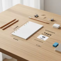 Carnet A6 à feuilles mobiles pour l'école, papier vierge quadrillé/à points, 60 feuilles, noyau intérieur, recharge double adhésive, vente en gros