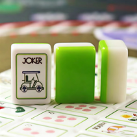 160pcs Set Ubin Mahjong Akrilik Amerika 2-Lapisan Tema Golf Hijau Kristal untuk Olahraga Luar Ruangan, Hadiah, Tersedia, Diskon
