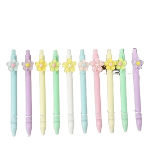 <b>Spring</b> Flower Charm Cartoon Fashion Color Cute <b>Clip</b> Plastic Promotional Portable 1.0mm Black Ink Ballpoint Pen - Product Image 1
