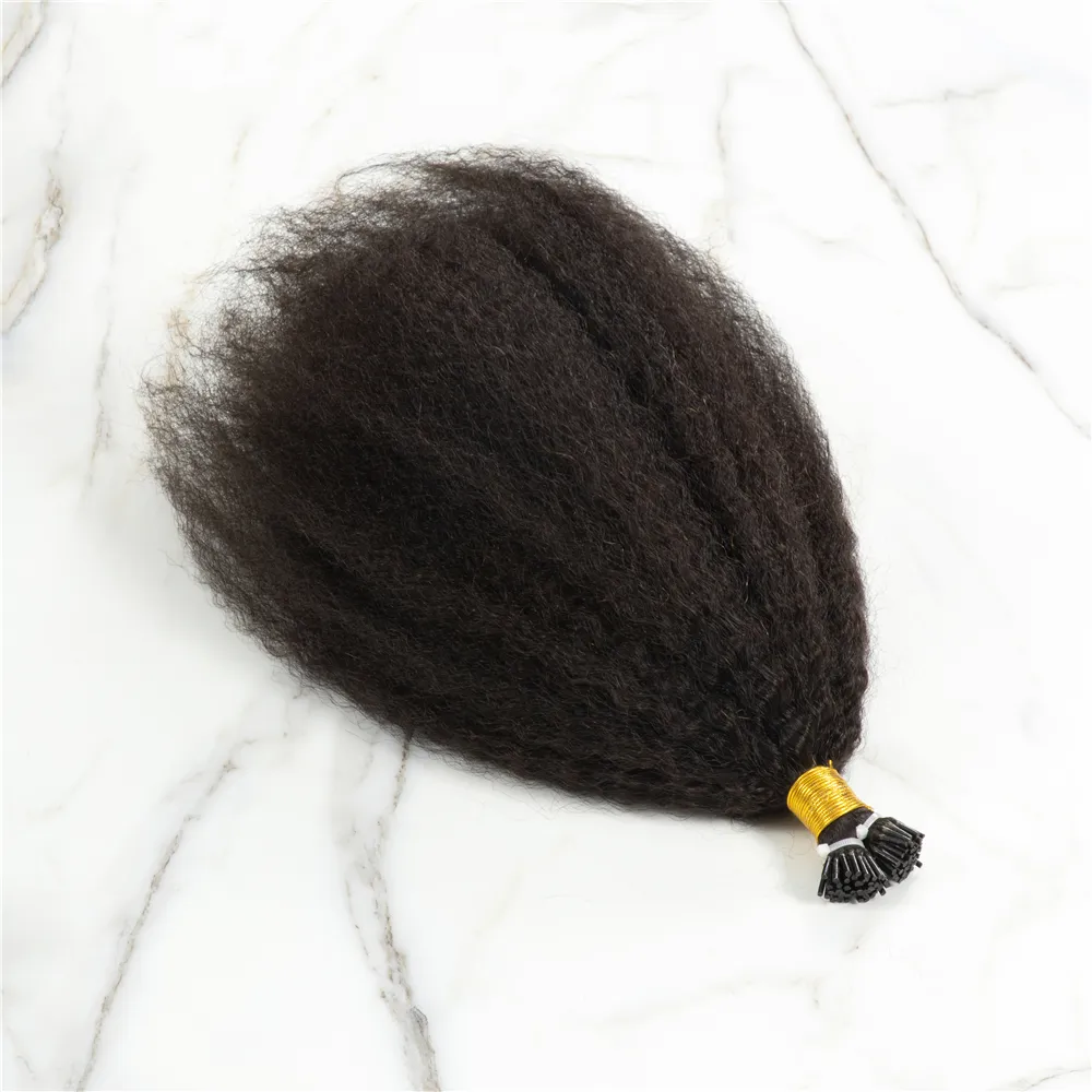 Good Quality Curly Hair Extension Kinky Straight I Tip Hair Extensions Kinky Curly
