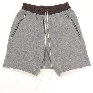 Custom men plain street wear shorts 100 cotton french terry cloth shorts 2024
