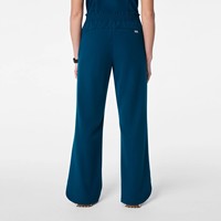 Pantalon de travail médical pour femme de haute qualité, coupe large, long, bleu, en Spandex, évasé avec fente latérale, vente en gros, fabricant de vêtements médicaux