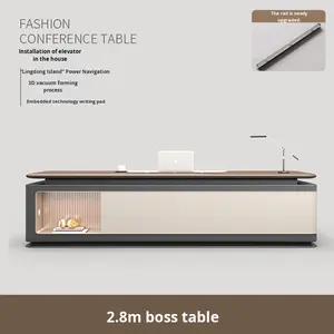 Meja Eksekutif Grand Ramah Lingkungan Cina 3,2 meter, Meja Kantor CEO, Kursi Meja Kantor Manajer, Meja Tunggal Modern Sederhana - Product Image 6