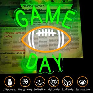 Game Day Letreros Neon Football LED dimmable USB powered ambient <b>light</b> store <b>window</b> decoration <b>light</b> street indicator <b>light</b> 5v - Product Image 1