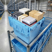 Boîte de rangement en plastique empilable et emboîtable pour entrepôt