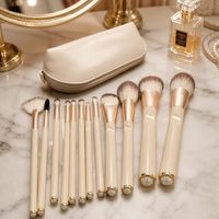 Pinceaux de maquillage professionnels en poils synthétiques, 12 pièces, avec logo personnalisé, pinceaux de maquillage originaux, pinceaux de maquillage de luxe uniquement