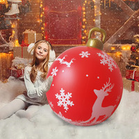 Boules de Noël gonflables modernes en PVC de 40 cm, écologiques, imperméables, suspendables, pour la décoration intérieure et extérieure de la maison et du jardin