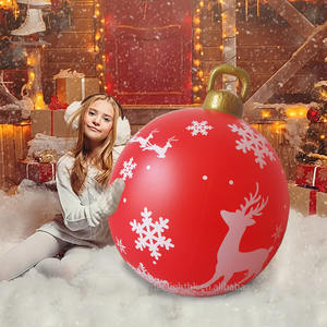 Boules de Noël gonflables écologiques en PVC modernes de 40 cm, à suspendre pour la décoration de la cour et de la maison, fête de Noël et cadeaux - Product Image 4