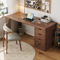 Bureau double en bois massif avec bibliothèque intégrée, bureau d'étude pour chambre à coucher, bureau de travail deux places, bureau d'ordinateur moderne et minimaliste DB04 Chine