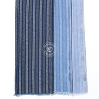 Bleu 82% coton léger et épais rayures Jacquard Denim tissu pour jean 7.8 Oz haute qualité Denim tissu en gros