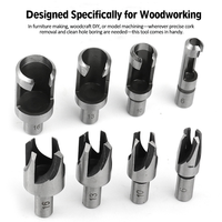Kit de 8 forets à trous en graphite synthétique pour le travail du bois - Scies cloches avec forets pilotes et forets en carbure