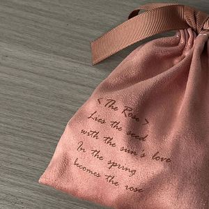 Hot Sale Custom Logo Printed Soft Velvet <b>Drawstring</b> <b>Pouches</b> Jewelry Gift Packaging and Display Dust Bag With Ribbons - Product Image 3
