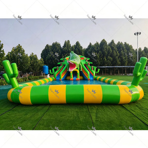 Parc aquatique gonflable commercial Crocodile avec toboggan et piscine, parc aquatique gonflable mobile et portable pour adultes, idéal pour la cour arrière et les centres de villégiature - Product Image 2