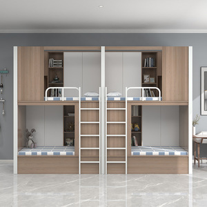 <span class=keywords><strong>Lit</strong></span> d'appartement moderne à panneaux en métal MDF Cadre de <span class=keywords><strong>lit</strong></span> superposé entièrement fermé pour adultes Mobilier de maison et salle à manger Utilisation de chaises - Product Image 6