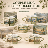Ensemble de tasses à café en céramique Azulejo, motif monuments portugais, kangourou, koala, côte sablonneuse, bosse d'eucalyptus, en porcelaine fine, vente en gros pour distributeurs