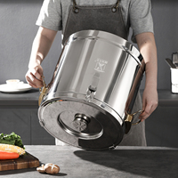 Set Pot besar komersial untuk memasak, Set panci masak Stainless Steel restoran, Set wadah makanan dengan kait logam kapasitas besar