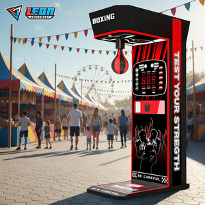 Máquina de Boxeo Arcade Operada con Monedas, Juego de Boxeo para Adultos con Luces Intermitentes <span class=keywords><strong>en</strong></span> Inglés para Salas de Juego y Parques de Diversiones - Product Image 1