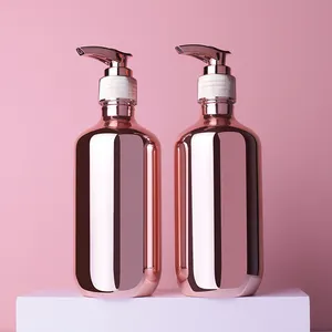 luxury plastic pet pink shower gel pump bottle 300ml eco friendly hair shampoo pet bottle packaging