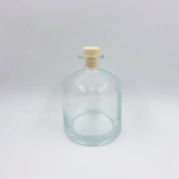 Bouteille diffuseur de parfum en verre vide ronde de 500 ml avec bouchon en liège, emballage en carton