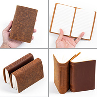 Carnet de voyage compact A7 en cuir véritable Crazy Horse, style rétro, 100 feuilles, pour hommes