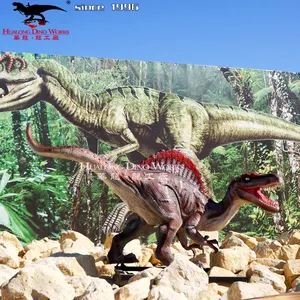 Outdoor park jurassic moving dinosaurs sensor operated dinosaur model