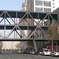 Layanan Pengelasan dan Pemotongan Struktur Baja Karbon Prefabrikasi Modular Kustom untuk Jembatan Pejalan Kaki Bailey Skywalk Bentangan Besar