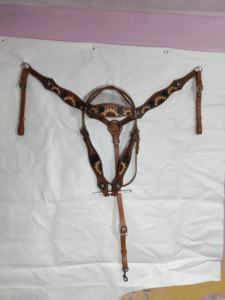 Headstalls en cuir noir occidental bling avec le montage de boucle en laiton OEM & ODM bienvenue headstall en cuir occidental dans le prix économique - Product Image 5