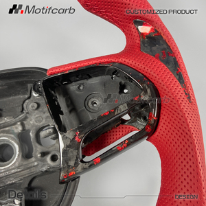 พวงมาลัยคาร์บอนไฟเบอร์สีแดงแบบกำหนดเองสำหรับ Dodge Charger Challenger Hellcat SRT R/T GT SXT ปี 2013-2023 พร้อมไฟ LED - Product Image 4