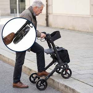 Andador Negro Advance, Andador para Personas Mayores con Asiento y Cesta KMINA K10091 - Product Image 3