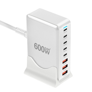 อะแดปเตอร์ GaN 600W สำหรับเดสก์ท็อป ชาร์จ USB หลายพอร์ต พร้อมที่วางแล็ปท็อป วัสดุอลูมิเนียมอัลลอยด์ รองรับ Type C PD3.1 กำลังไฟสูง - Product Image 3