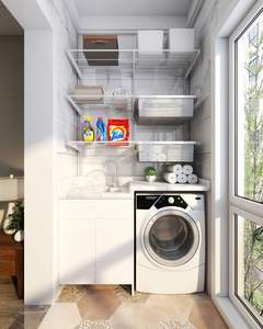 분리형 스틸 메시 선반 간편 조립 벽걸이형 금속 선반, 다용도 차고 거실 옷장 의류용 - Product Image 4