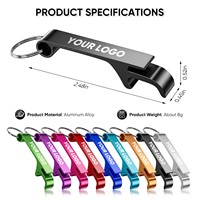 Özel Eloksallı Alüminyum Alaşımlı Şişe Açacağı İçecek Bira Anahtarlığı Lazer Kazımalı Logo Baskısız Çok Fonksiyonlu Anahtarlık