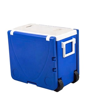 Glacière en plastique HS, <span class=keywords><strong>table</strong></span> pliable avec roulettes, glacière de 32 L pour le camping, maintien au frais des articles, ensemble <span class=keywords><strong>table</strong></span>-glacière, glacière alimentaire - Product Image 1