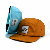 Casquette de camping bio à 5 panneaux avec logo personnalisé tissé OEM |   Casquette de sport et de camping unisexe à personnaliser au design épuré