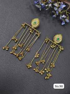 ที่มีคุณภาพดีที่สุดที่มีคลาสต่างหูยาวชุบทองสำหรับงานเลี้ยงงานแต่งงานและฟังก์ชั่นสวมใส่คอลเลกชันสำหรับผู้หญิง - Product Image 6