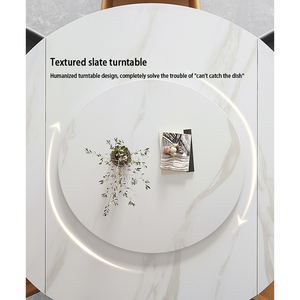 Table à manger nordique dalle <span class=keywords><strong>de</strong></span> roche extensible carrée et <span class=keywords><strong>ronde</strong></span> Italia marbre blanc table à manger et ensemble <span class=keywords><strong>de</strong></span> chaises - Product Image 2