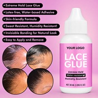 Kit de colle pour perruque en dentelle à tenue forte, dissolvant d'adhésif pour perruque Lace Front, bâton de cire capillaire, contrôle des bords et bande de fusion – Ensemble de 5 pièces