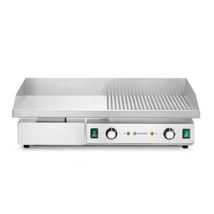 HENDI Budget Line 400V/4400W Attrezzatura da Cucina Commerciale 720x460x(H)241mm Piastra con Superficie Metà Liscia e Metà Rigata - Product Image 1