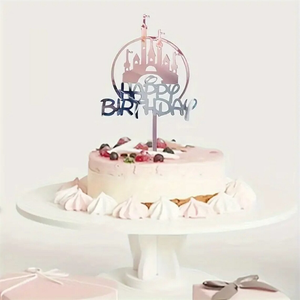Decorazione per Torta in Acrilico a Doppio Strato Riutilizzabile 'Buon Compleanno' per Capodanno e Altre Feste, Decorazione per Cupcake e Dessert - Product Image 5