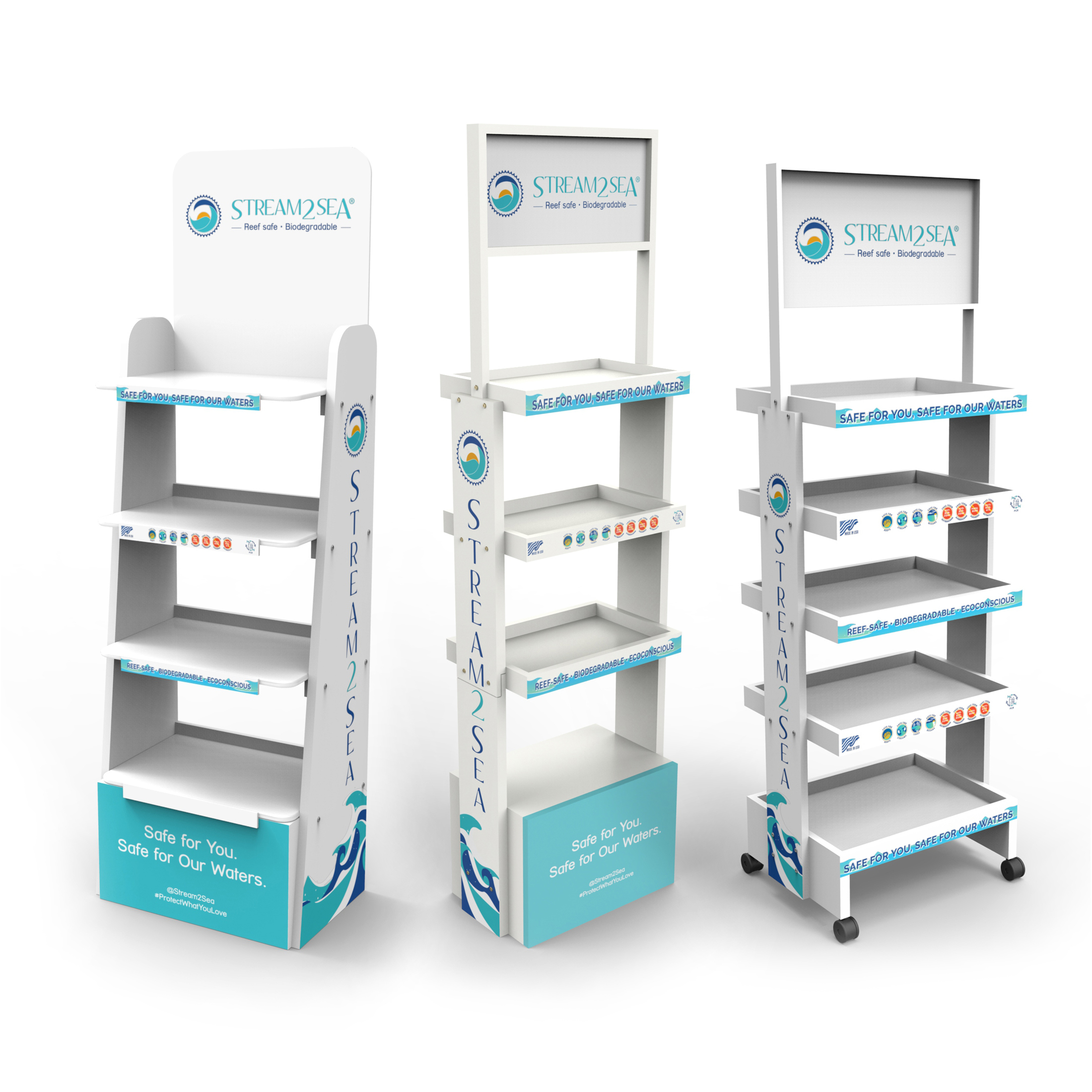 Fashion Wooden Skin Care Cosmetics Display Stand for Stores — view 1
