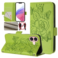 Étui portefeuille en cuir à motif floral rose pour IPhone 17 Air 16E 16 Plus 15 Pro Max 14 Plus 13 Mini 12 11 X XS XR 8 7 6 Flip Phone Cover