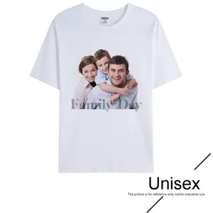 Camiseta de algodão liso unissex com estampa digital de mulheres e homens, design personalizado para casal e família, camiseta com estampa térmica