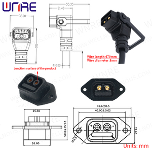 1 jeu de prise de Scooter <span class=keywords><strong>connecteur</strong></span> de <span class=keywords><strong>batterie</strong></span> de vélo électrique 30-50A 2 + 5 prise étanche Port de charge de vélo électrique prise de câble Batteries - Product Image 6