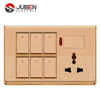 Prise murale en matériau PC plaqué or, norme britannique 16A avec ports USB, design moderne pour la maison, l'hôtel, vente en gros